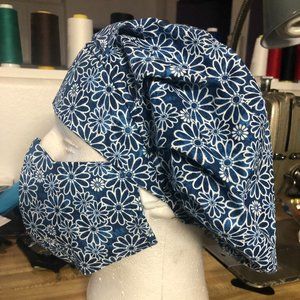 Daisy Bouffant Scrub cap with mask